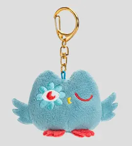 Kaleidos Creative - Kairos Mascot - 2in. Keychain - Embroidered - Owlet - Blue - Flower - Collectible Keychain