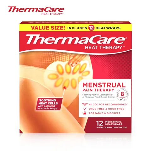 ThermaCare Menstrual Cramp Heat Wraps,  Long-Lasting, Portable & Discreet Relief