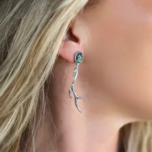 Shed and Stone Drop Earrings