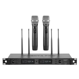 Phenyx Pro PTU-2U-2H Dual True Diversity Wireless Microphone System – 2 UHF Handheld Mics w/ Auto Scan, 2x1000 Tunable Channels, 328ft Range, for Stage, Studio, Live Performance