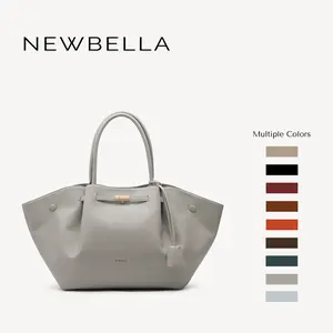 NEWBELLA Marella Collapsible Top Handle Tote - Elegant PU Leather Handbag for Women, Detachable Charm, Magnetic Closure, 23.6"x12.6"x5.5"x11" Dimensions, Everyday Bag, Mom Gifts,summervibes