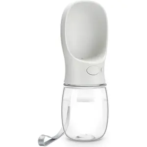 Dog Water Bottle, Leak Proof Portable Pet Water Bottles for Dogs, Puppy Water Dispenser with Drinking Feeder for Travel (Milk White 12Oz) DEYACE