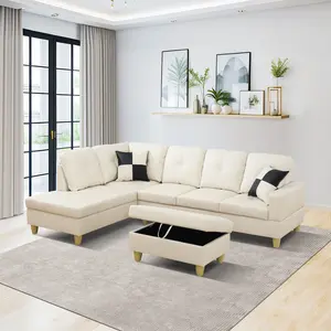Luxury Pearl White Sleek Faux Leather 3-Piece Sofa Set, Waterproof Stain Resistant Anti-Scratch Modern Glam Statement Living Room Furniture