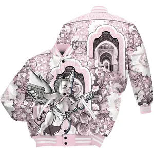 Self Made Grim Reaper Varsity Jacket With Scythe And Cash Graphic Baseball Jacket Oversized Relaxed Fit For Gen Z Men Women Casual Street Style Autumn Winter Spring Sporty Outerwear