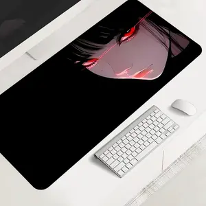 Cool girl large-sized gaming mouse pad, aesthetic anime desktop protection pad, anti-slip rubber lock edge high-definition printing, suitable for computers, laptops, offices, homes, schools, as a gift for family and friends, Anime Mousepad