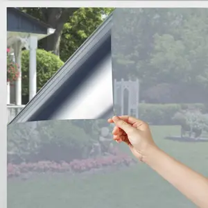 One Way Window  Film Sun Blocking Window Tinting Film for Home Heat Control Mirror Tint Film Static Cling Reflective Solar Window Film 35.4 x 78.7 Inches, Black