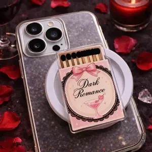 Dark Romance Matchbox MagSafe Phone Grip, Coquette Pink Aesthetic Phone Holder, Cute Girly Spicy Romance Booktok Reader Gift, Kindle Popgrip magnetic mount