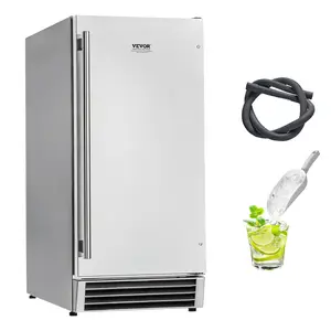 VEVOR Undercounter Built-in Ice Maker,  50 Lbs/Day Under Counter Ice Maker Machine with Reversible Door Stainless Steel, Freestanding Ice Maker for Restaurant, Outdoor Kitchen, Terrace, Pool
