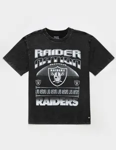 THE WILD COLLECTIVE Las Vegas Raiders Chrome Mens Washed Boxy Tee
