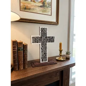 John 3:16 Christian Cross Wall Decor — Faith Home Decor Gift