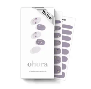 Ohora Semi Cured Gel Nail Strips - Easy to Apply & Remove, Salon-Quality, Includes Prep Pads, Nail File & Wooden Stick