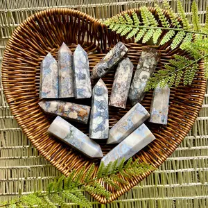 Black / Blue Flower Agate Tower - Courage spontaneity