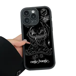 2026 New Oogie Boogie Sketch Case for iPhone 17 16 Pro Max 15 Plus 14 13 12 11 Air XS XR Shockproof Soft Silicone Protective Cover Anti-Scratch Advanced Fashion Gift for Samsung Galaxy S26