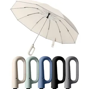 Travel Compact Inverted Umbrella with Ring Buckle, Portable Large Strong Windproof Reverse Reflective Umbrellas for Rain & Sun