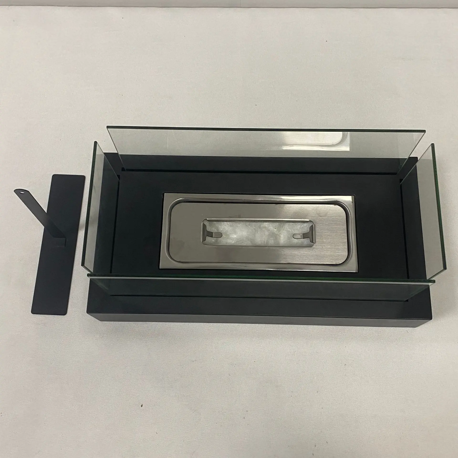 Black rectangular fireplace/four piece g