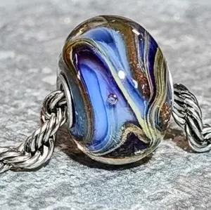 EGlass Lampwork Bead for European Style Bracelet- Violet Chasm