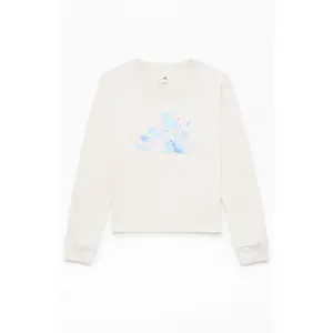 adidas Kids Oatmeal Floral Logo Long Sleeve T-Shirt - Multicolor