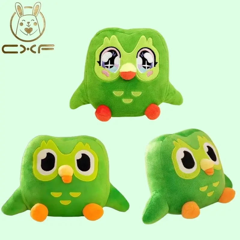 Kawaii Duolingo Owl Plush Toy Lovely Cartoon Green Owl Plush Doll Accompany Learning Rewards Doll Birthday Gift Student Gift