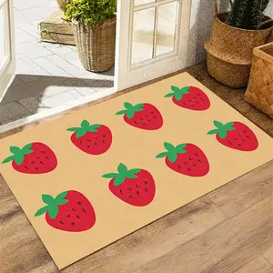F*ck Off Strawberry Doormat – Sassy Fruit Print Anti-Slip Floor Mat, Humorous Welcome Mat, Fun & Bold Home Decor, Perfect for Entryway, Porch & Comedy Lovers