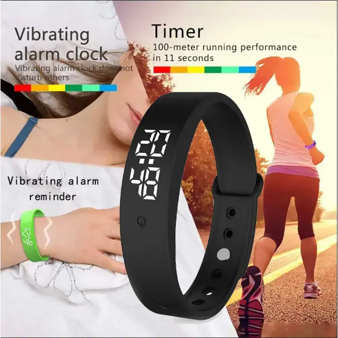 Vibrating Alarm Wristband Heavy Sleepers Adults Wrist Band Shock Clock Watch Bands for Deaf People Silent Bracelet Sleeper Wearable Bed Shaker Sleep Tracker Ring Watches Sleep Apnea Machine