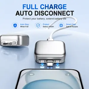 Automatic battery disconnection when fully charged, 140W fast charging, AI recognition for automatic power-off, overcharge protection for mobile phones, intelligent power-off battery protector, compatible with both Apple and Android.