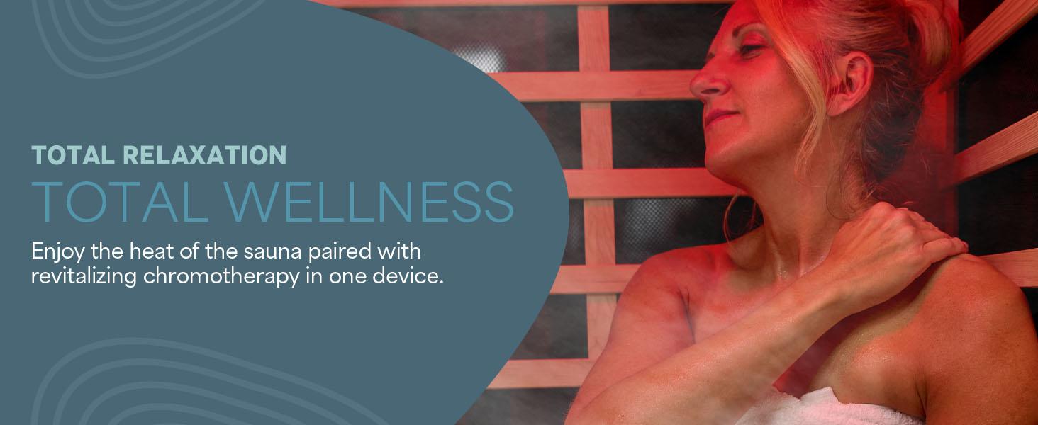 LifePro Rejuvacure Low-EMF Wooden Far Infrared Sauna for Home - Tempered Glass Door 1 Person Indoor Sauna Box with 7 Chromotherapy, Bluetooth Speakers, Canadian Hemlock Wood and Carbon Fiber Heaters