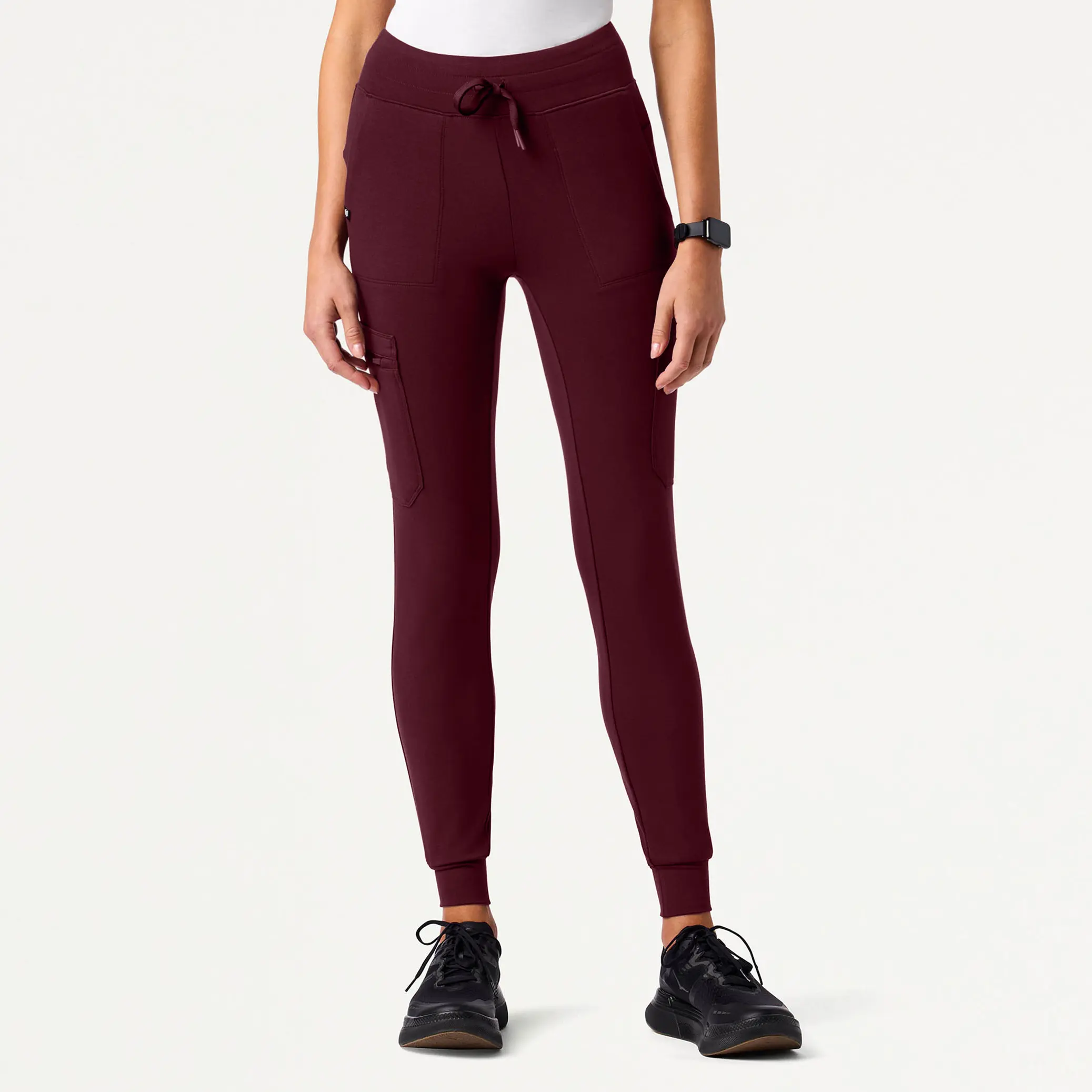 JAANUU Kait Women's Skinny Scrub Jogger in UltraSOFT 4-Way Stretch Nylon, 10-Pocket Design with Elastic Waistband and Moisturewick Dry Fabric, Workout, Cozy Scrubs, 1 Inner Drop-In Pocket, 1 Secure Zip Valuables Pocket