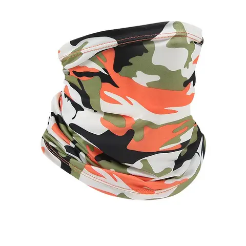 Neleus Unisex Adults' Camouflage Neck Gaiter Mask - Neck Gaiter Headwear, Ice Silk Fabric, Quick-Dry, Breathable, UV Protection, 1-Size Flexible Fit, Modern Red Camo, All Seasons, Biking Sports & Outdoor Accessory