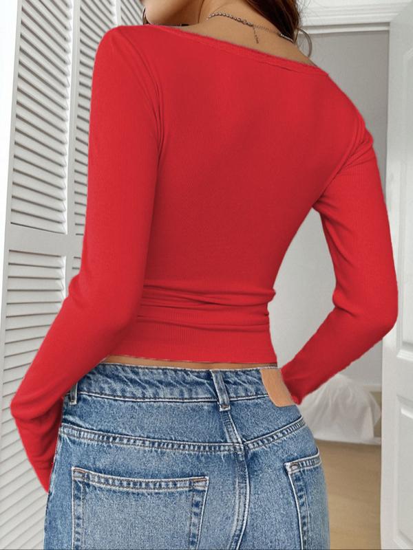 Lace Trim V-Neck Long Sleeve Top, Casual Knitted Striped Sweater, Warm and Versatile for Fall & Winter, Daily Wear, Lace Knit Design