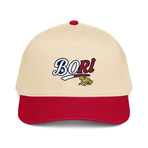 Bori 5 Panel Hat - Structured Front Panel Mid-profile Fit Adjustable Snap Closure Breathable Polyester Cotton Classic Visor