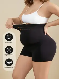 Maternity Support Shorts, Expandable High-Elastic Belly Panel, Ultra-Soft Breathable Seamless Pregnancy Shapewear, Maternity Clothing