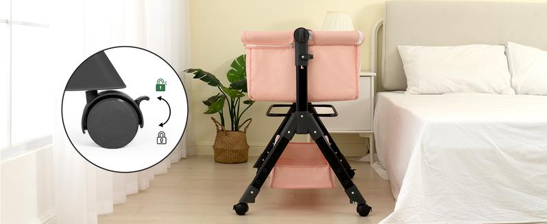 【New Year gift】Baby Bassinet Bedside Sleeper 3 in 1 - Adjustable Height, Adjustable Wheels, Travel Sleeper, Portable Design for 0-6 Months、12 Months Newborn bassinet for baby