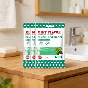 Ideal Choice Mint Flavored Floss Sticks, 150pcs/300pcs/450pcs Disposable, Fine and Strong, Removes Plaque, Fresh Breath, Oral Care Essential
