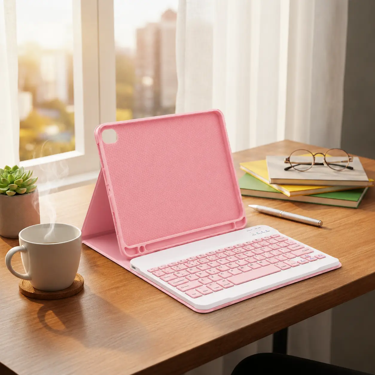 iPad Casing with Detachable Portable Bluetooth Keyboard, Pencil Holder, Tablet Protection – Compatible with iPad 11 / 10th Gen
