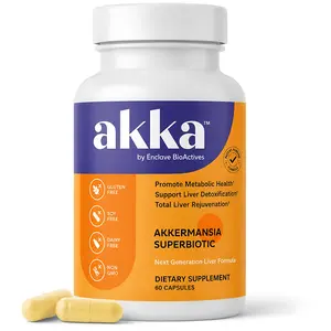 AKKA Akkermansia Muciniphila Probiotic Supplement - Liver Cleanse, Detox & Repair Support for Energy, Digestion & Metabolism, Non-GMO, Gluten-Free, 60 Caps