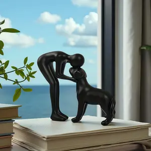 Modern Minimalist Dog Figurine Abstract Figure Sculpture Pet Lover Home Decor, Cute Animal Statue for Living Room Decoration, Perfect Gift for Dog Owners