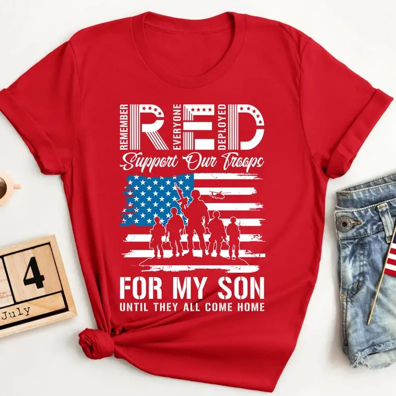 RED Remember Everyone Deployed Shirt, Military Support Tee, RED Friday Patriotic Shirt, Army Mom Gift, Support Our Troops T-Shirt, USA Pride