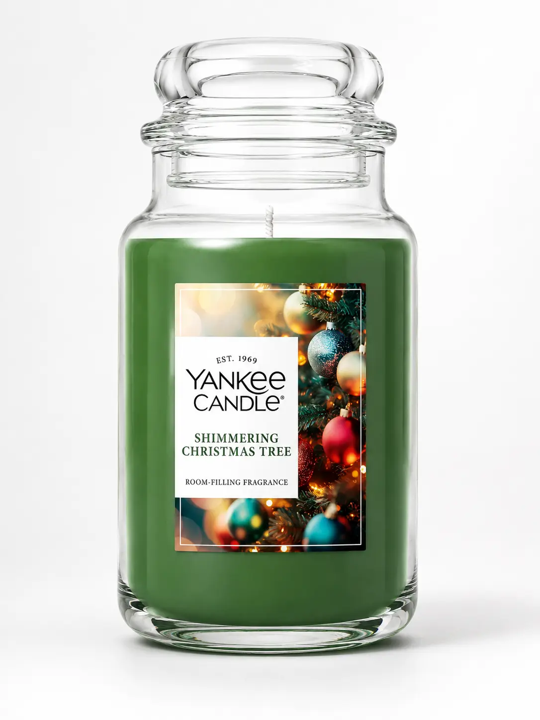 Yankee Candle Shimmering Christmas Tree, Christmas Scented Candle, 22oz Large Jar Decor Fragrance Jar Decoration Aroma Perfume