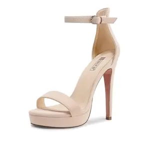IDIFU Women's Stiletto High Heel Sandals Platform Open Toe Ankle Strap Dress Shoes for Women Bride Ladies in Wedding Bridal Party Homecoming