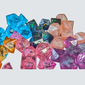 Custom Sharp Edge Dice TTPRG Dice Game Master Gifts Resin Dice Handmade Dice Beautiful Dice for RPG Gaming Nerd Gift Resin Art Tabletop Dice