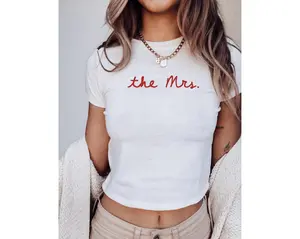The MRS Baby Tee, Bride Crop Top, Wedding Gift for Her, Newlywed Bridal Shower Gift, Honeymoon Bachelorette Y2k 90s Style Baby Tee