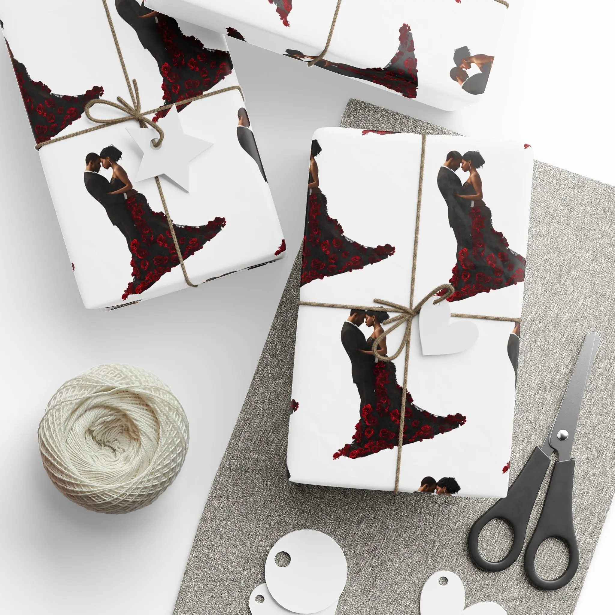 Timeless Elegance Wedding Wrapping Paper – Red Rose Theme