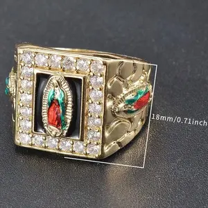 Guadalupe 10K Gold Plated Rings for Men and Women - Perfect Mother's Day Gift