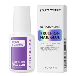 BTArtboxnails Strong Nail Glue for Press Ons - Brush on Glue for Nail Tips & Acrylic Fake Nails,  Quick Air Dry & Long-Lasting, Mess-Free & Easy Application
