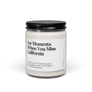 For Moments When You Miss California Candle 9 oz Clear Jar Nostalgic Moving Away Gift