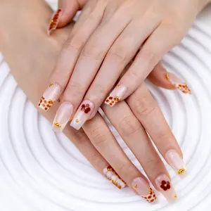 Holiday Deals 10Pcs Premium Handmade Coffin Press On Nails Zyla Daily-Luxe Press-Ons Blingy Nude Nails That Slay Work Or Parties easter summer