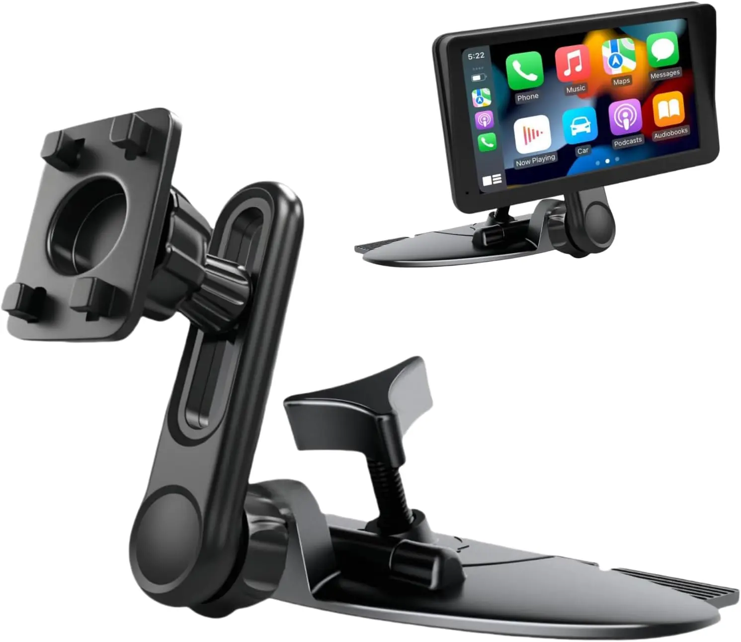 CD Slot CarPlay Mount - Car Gadgets, Multifunctional Interior Holder with Adjustable Arm, 360° Rotating Universal Head, 17mm Vehicle Mount for In-Car Monitors, Carplay Screen Mount, Accessories For Car