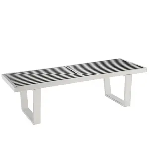 Sauna 4' Stainless Steel Bench Silver EEI-247-SLV