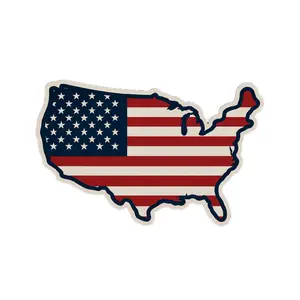 USA Map American Flag Vinyl Sticker