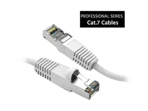 Nippon Labs Cat7 Shielded (SSTP) 600MHz Ethernet Network Booted Cable, 26AWG 2 Feet Gigabit LAN Network Cable RJ45 High Speed Patch Cable, White, 60CAT7-2WT